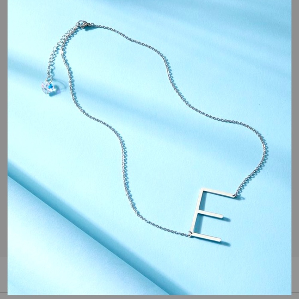 E letter necklace